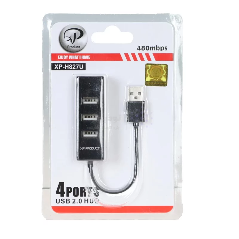 هاب 4 پورت XP Product USB2.0 مدل XP-H827U - مشکی - تصویر 3