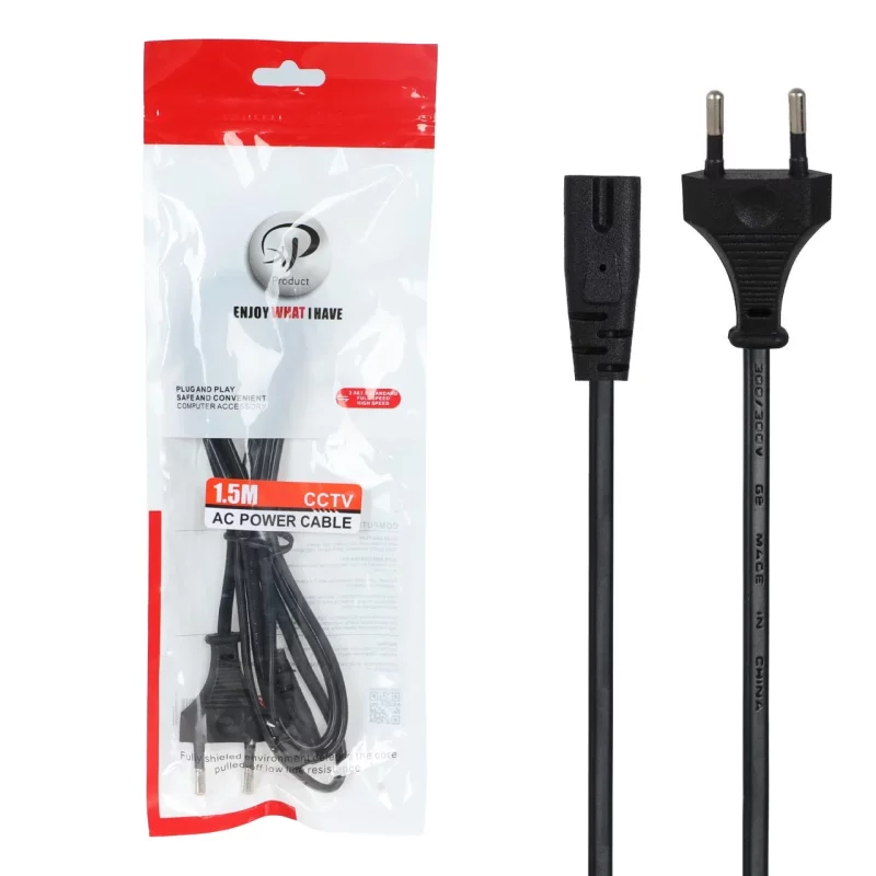 کابل برق دو پین 1.5 متری XP Product - مشکی - تصویر 2