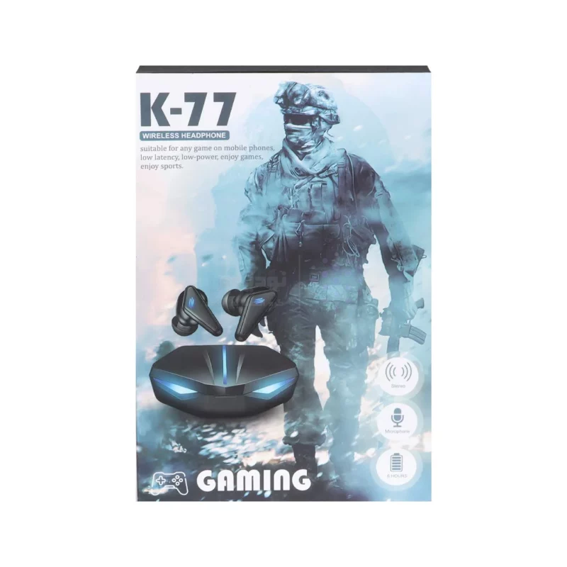 ایرفون بی سیم گیمینگ مدل K-77 - مشکی - MN - تصویر 6