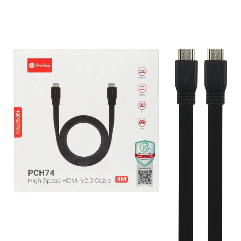 کابل 4 متری ProOne HDMI مدل Pch74-مشکی - تصویر 2