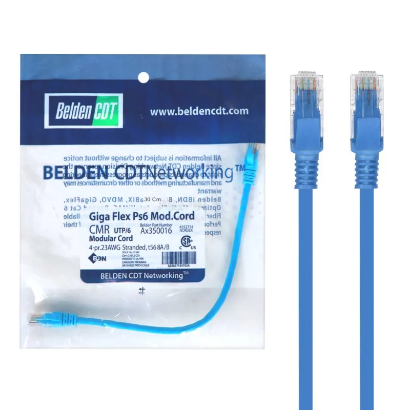 کابل شبکه 0.3 متری BELDEN مدل RYL - CAT6 - تصویر 3