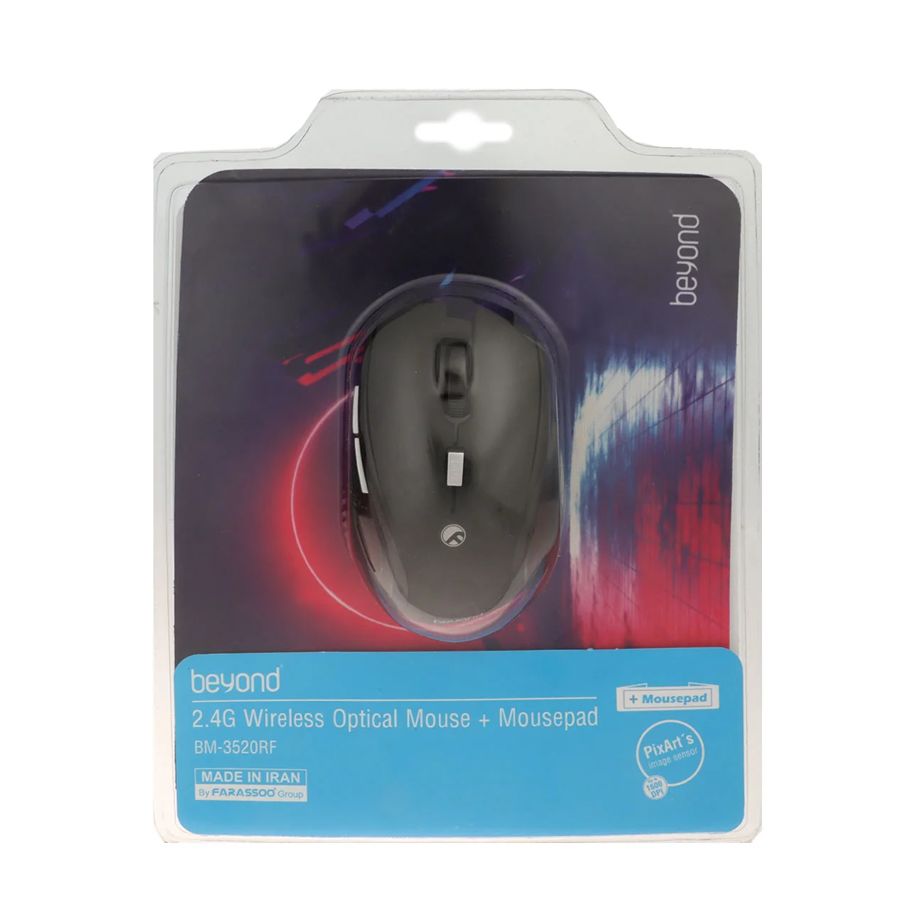 2541-826536-1 ماوس بی سیم Beyond مدل BM-3520RF به همراه ماوس پد - مشکی - تصویر 1