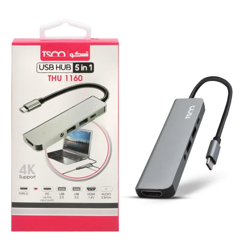 هاب 5 پورت TSCO Type-C مدل 1160 - تصویر 2