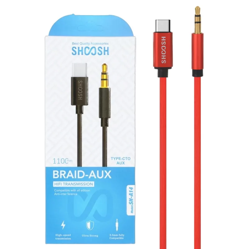 کابل تبدیل Shoosh AUX TO Type-C مدل SH-A14 - قرمز - SMO - تصویر 2