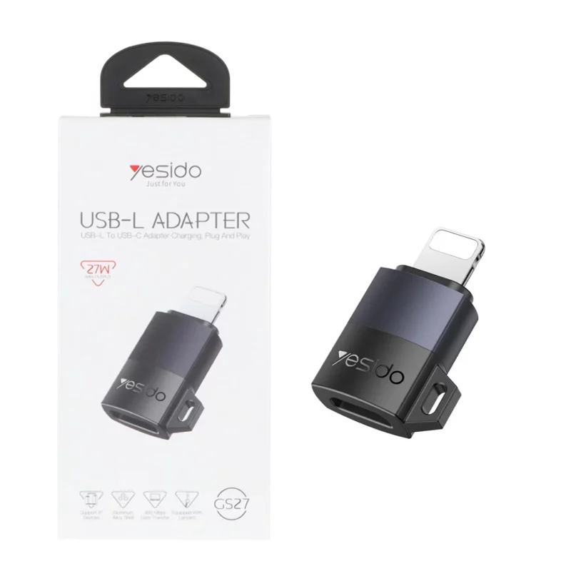 تبدیل Yesido Lightning To Type-C مدل GS27 27W - خاکستری (گارانتی 18 ماه تعویض نیکان همراه) - تصویر 2