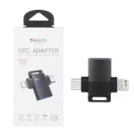 تبدیل Yesido USB3.0 To Type-C & Lightning OTG مدل GS35 - خاکستری (گارانتی 18 ماه تعویض نیکان همراه)