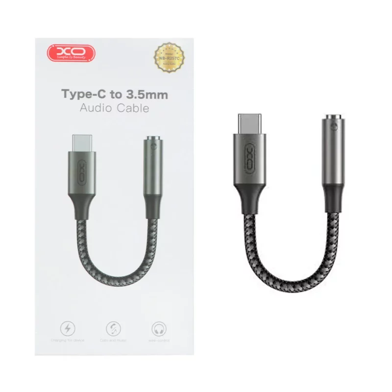 کابل تبدیل Type-C به جک 3.5 میلیمتری XO مدل NB-R257C - مشکی - تصویر 2