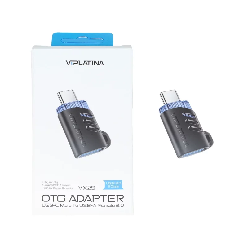 تبدیل VIPLATINA Type-C To USB مدل VX29 - مشکی (گارانتی 18 ماهه تعویض نیکان همراه) - تصویر 2
