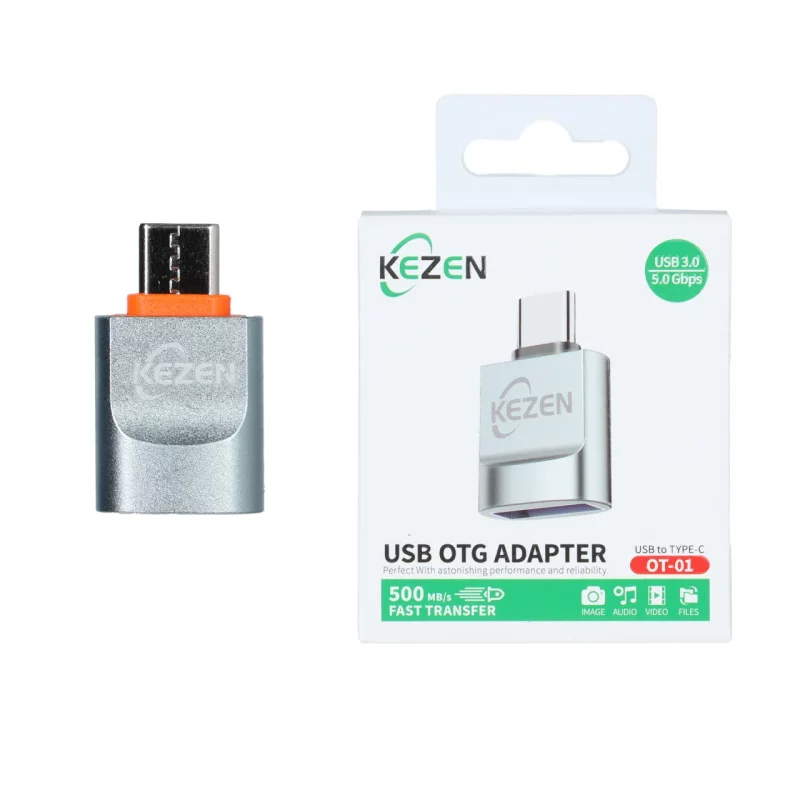 تبدیل Kezen Type-C To USB3.0 مدل OT-01 - آبی روشن - KZN - تصویر 2