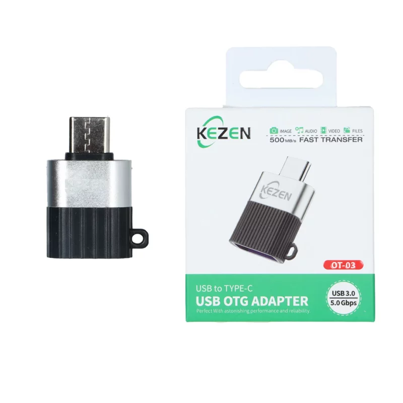 تبدیل Kezen Type-C To USB3.0 مدل OT-03 - نقره ای - KZN - تصویر 2