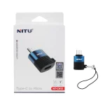 تبدیل NITU Type-C TO MicroUSB مدل CN13 - مشکی آبی (گارانتی 18 ماه تعویض نیکان همراه)