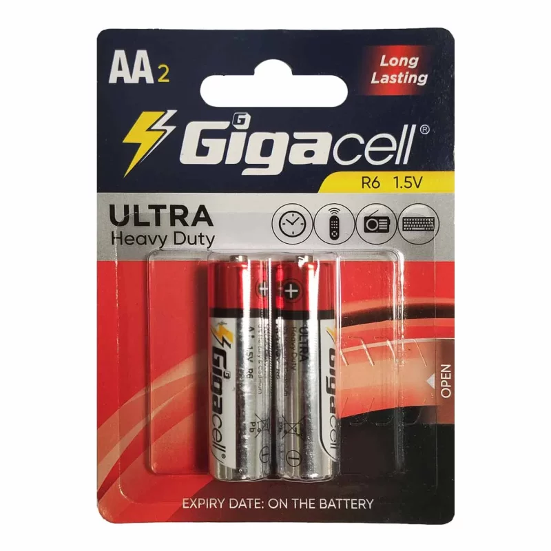 باتری قلمی GigaCell-AA مدل Ultra Heavy Duty بسته 2 عددی - تصویر 2
