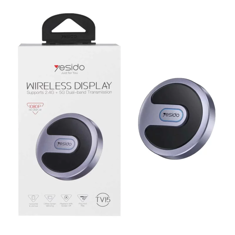 دانگل HDMI انتقال تصویر Yesido مدل WIFI TV15 - خاکستری (گارانتی 12 ماه تعویض نیکان همراه) - تصویر 2