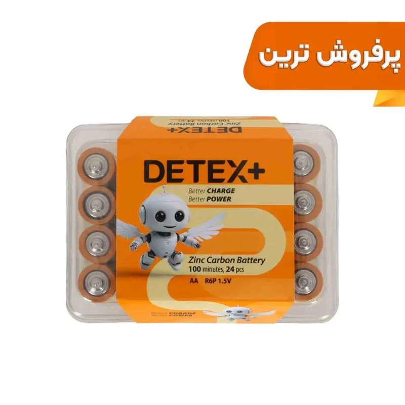 باتری قلم Detex+ - AA مدل Zinc Carbon R6P (بسته 24 عددی) - تصویر 2