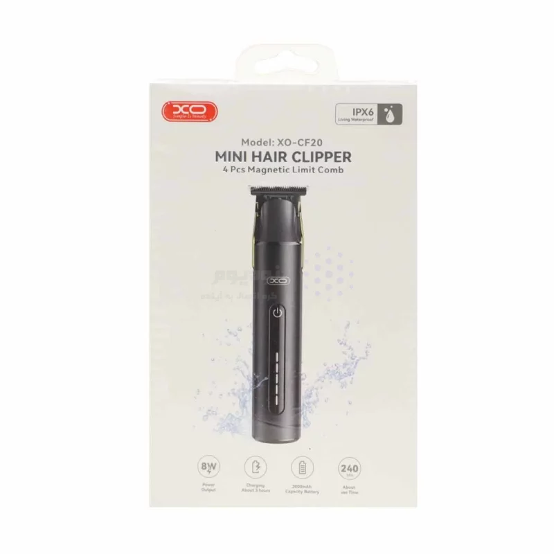 ماشین اصلاح موی سر و صورت شارژی ضدآب XO مدل XO-CF20 - مشکی - تصویر 8
