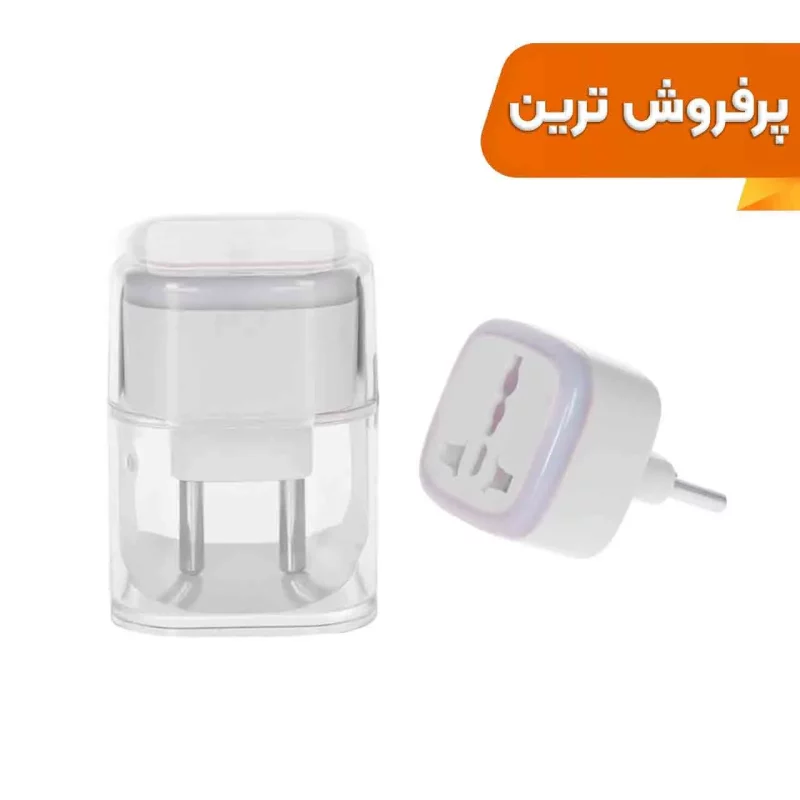 تبدیل برق 3 به 2 مدل M-03 - سفید - MMS - (RGB) - تصویر 2