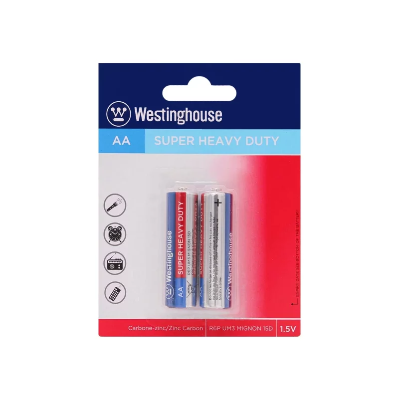 باتری قلمی Westinghouse-AA مدل Super Heavy Duty R6P بسته 2 عددی - تصویر 2