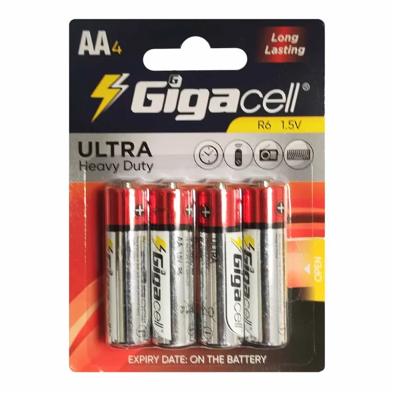 باتری قلمی GigaCell-AA مدل Ultra Heavy Duty بسته 4 عددی - تصویر 2
