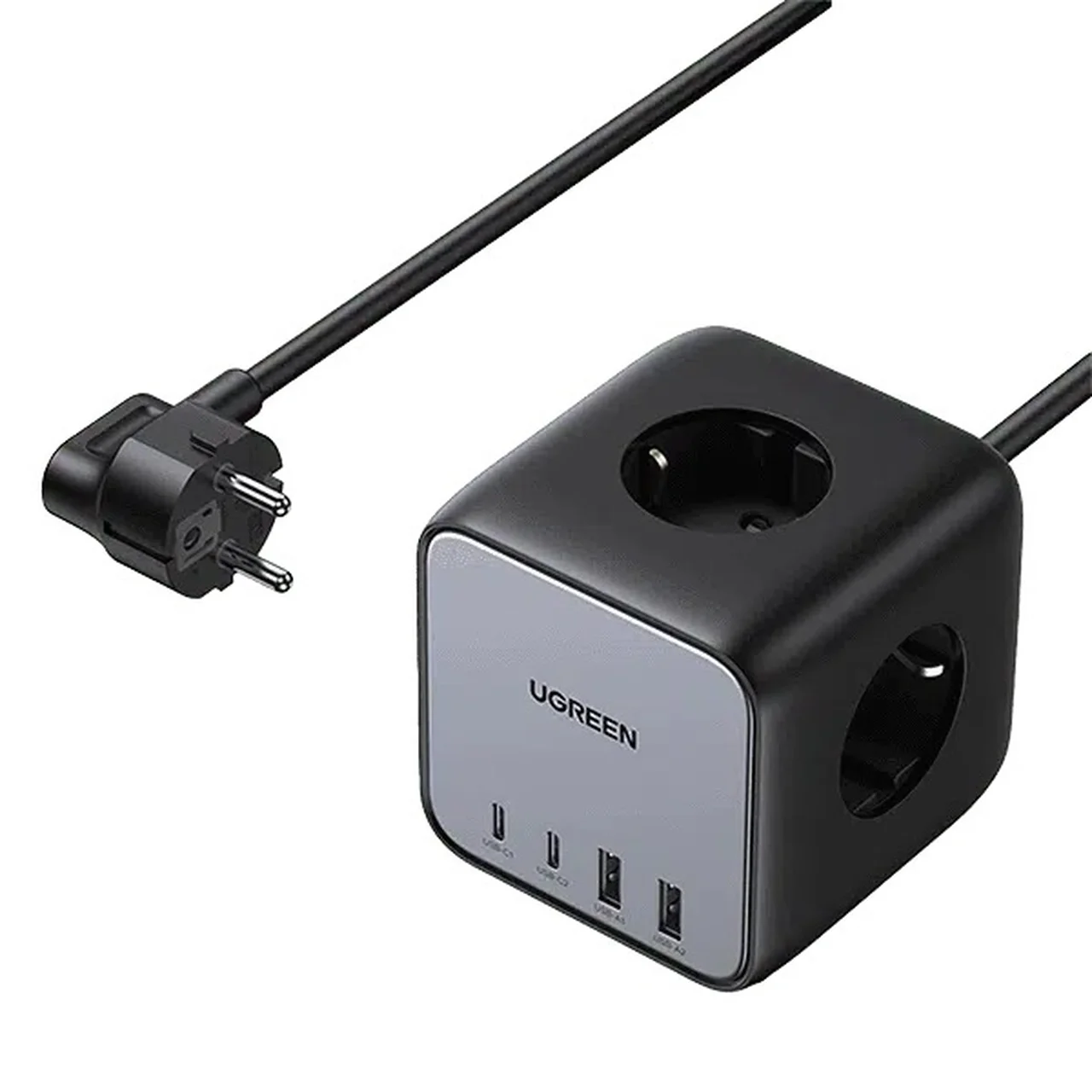 541-4574768-1 چندراهی برق و شارژر رومیزی UGREEN مدل DigiNest Cube (2C2A) CD268 65W - مشکی (گارانتی 18 ماهه آسان پیشرو)(60113) - تصویر 1