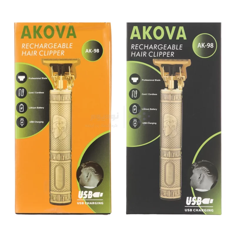 دستگاه اصلاح شارژی AKOVA مدل AK-98 - طلایی - تصویر 3