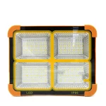 چراغ شارژی کمپینگ پایه دار مدل Solar 1000w (دارای پنل خورشیدی) - نارنجی