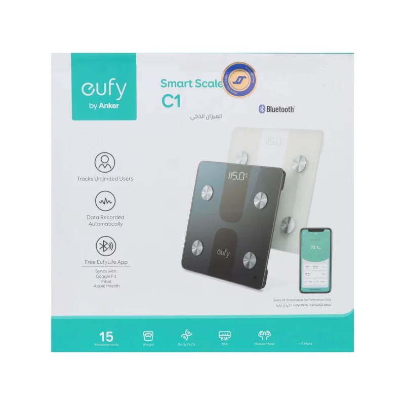 ترازو هوشمند ANKER مدل Eufy Smart Scale C1 T9146K15 - مشکی (گارانتی 18 ماهه شرکتی) - تصویر 2
