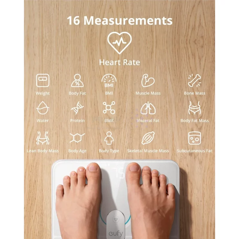 ترازو هوشمند ANKER مدل Eufy Smart Scales P2 PRO T9149K21 - سفید (گارانتی 18 ماهه شرکتی) - تصویر 6