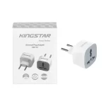 تبدیل برق 3 به 2 KingStar مدل KW170 - سفید طوسی (پک دار) (گارانتی متین)