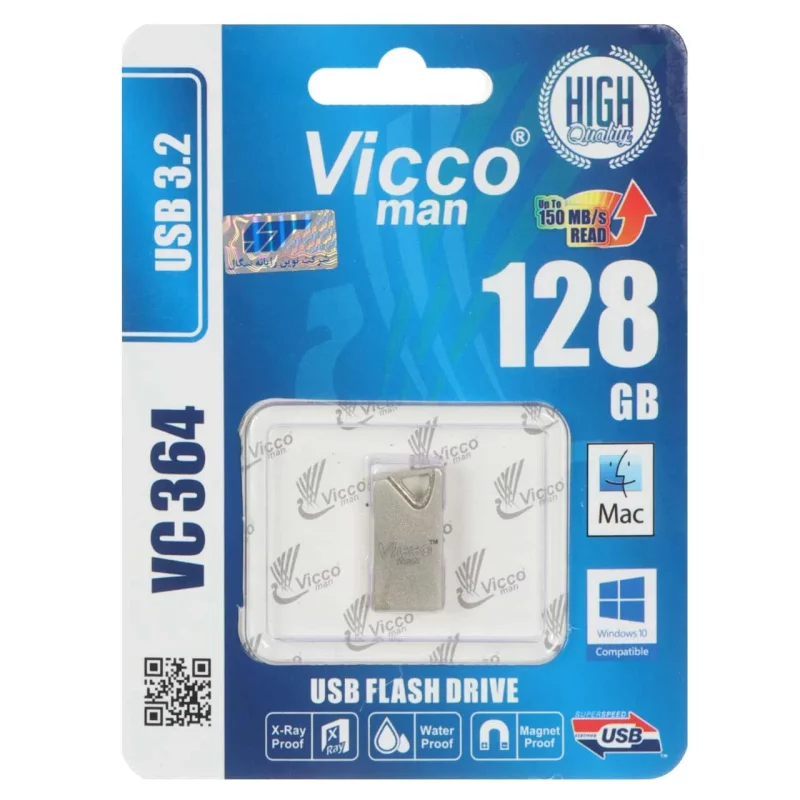 نقره ای Vicco man VC364 S USB3.2 Flash Memory - 128GB - تصویر 2