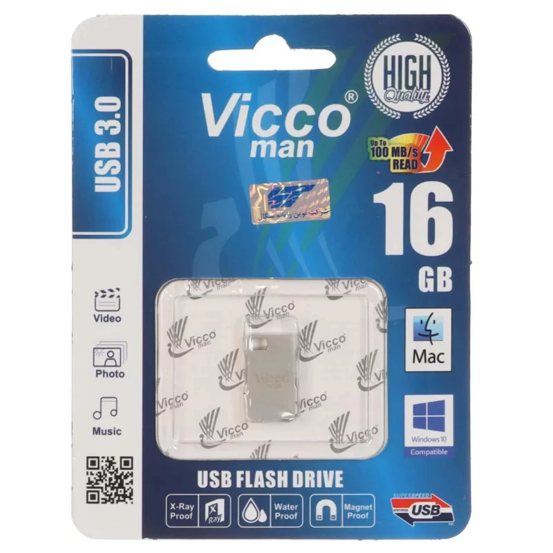 (گارانتی مادام‌العمر رایانه نوین سگال) نقره ای Vicco man VC381 S USB3.0 Flash Memory - 16GB - تصویر 2