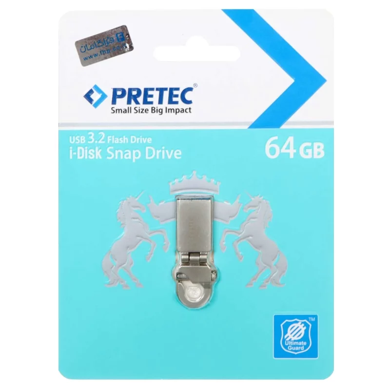 Pretec Snap Drive USB 3.2 Flash Memory - 64GB - نقره ای (گارانتی فراگامان) - تصویر 2