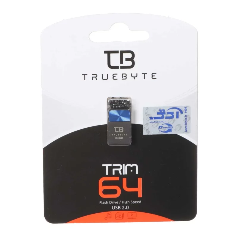 TRUEBYTE TRIM USB2.0 Flash Memory - 64GB مشکی آبی (گارانتی مادام العمر شرکت آی تین) - تصویر 2