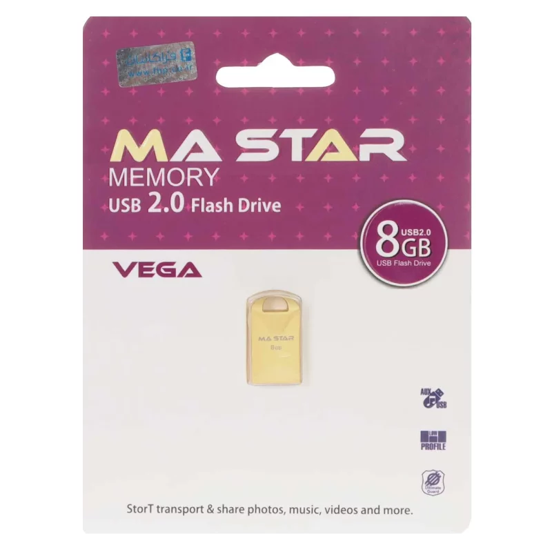 MA Star Vega USB 2.0 Flash Memory - 8GB - طلایی (گارانتی فراگامان) - تصویر 2