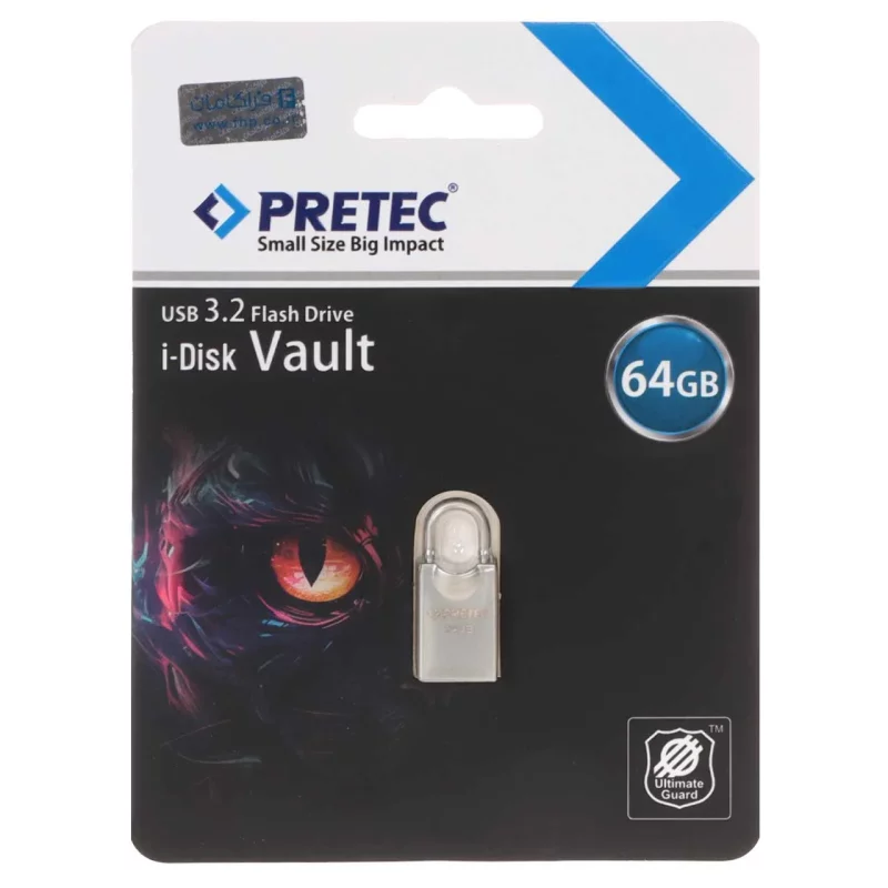 Pretec Vault USB 3.2 Flash Memory - 64GB - نقره ای (گارانتی فراگامان) - تصویر 2