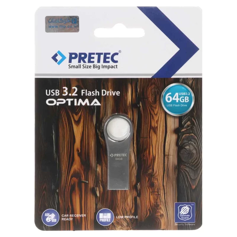 Pretec Optima USB 3.2 Flash Memory - 64GB - خاکستری (گارانتی فراگامان) - تصویر 2