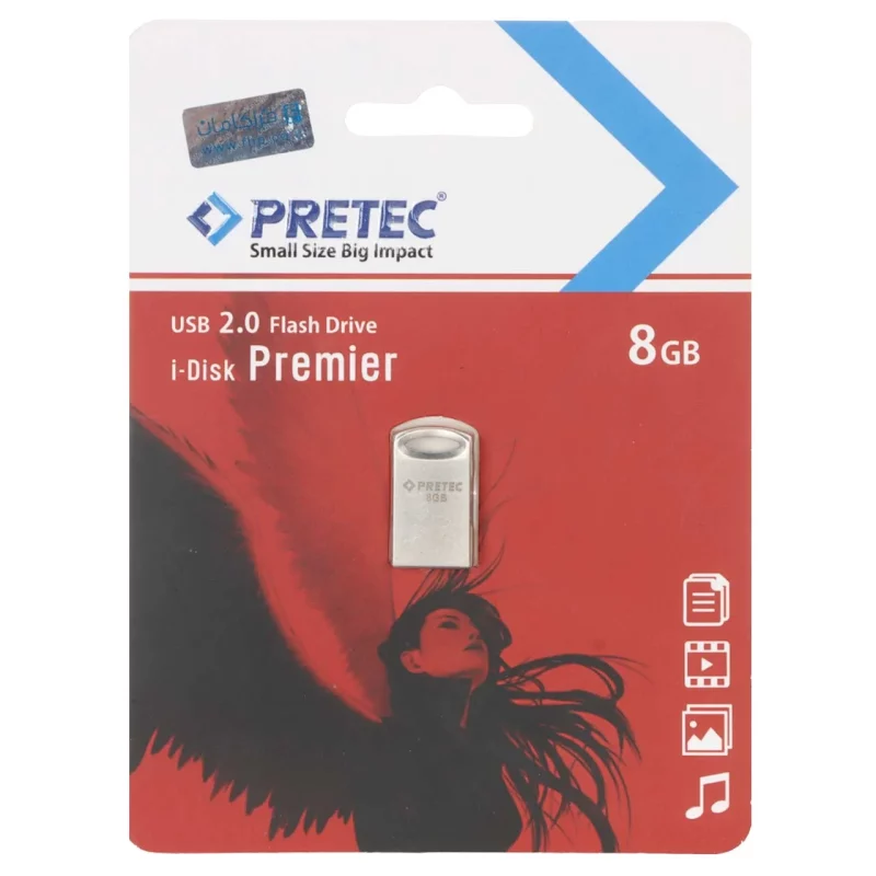 Pretec Premier USB 2.0 Flash Memory - 8GB - نقره ای (گارانتی فراگامان) - تصویر 2