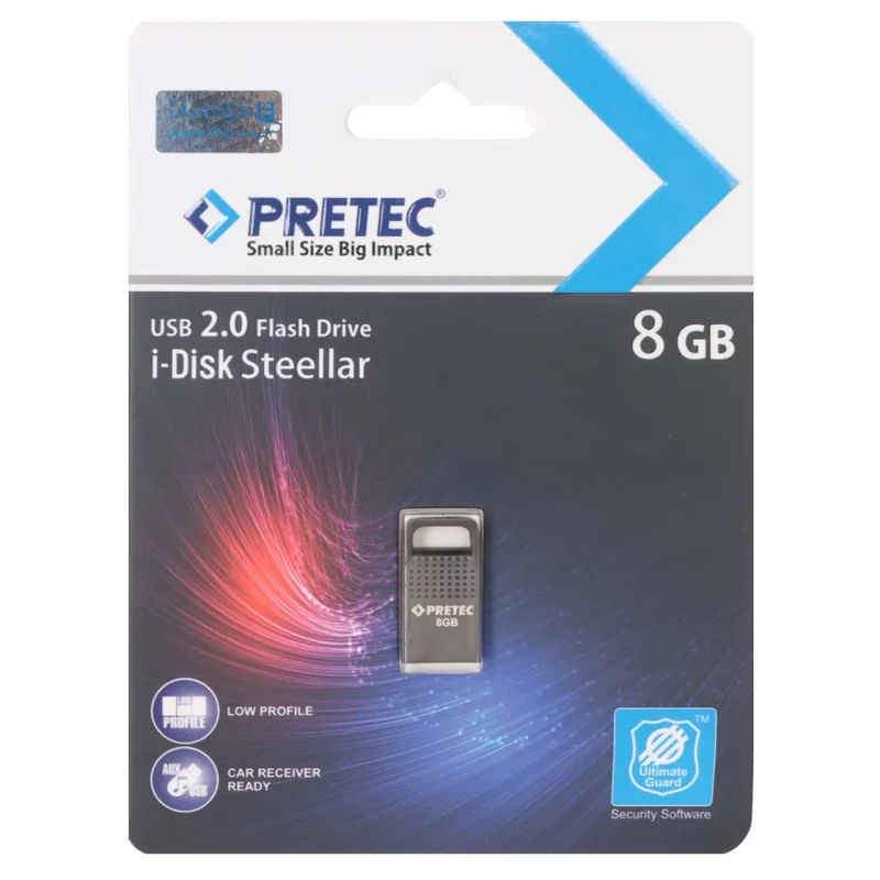 Pretec i-Disk Steelar USB 2.0 Flash Memory - 8GB - خاکستری (گارانتی فراگامان) - تصویر 2