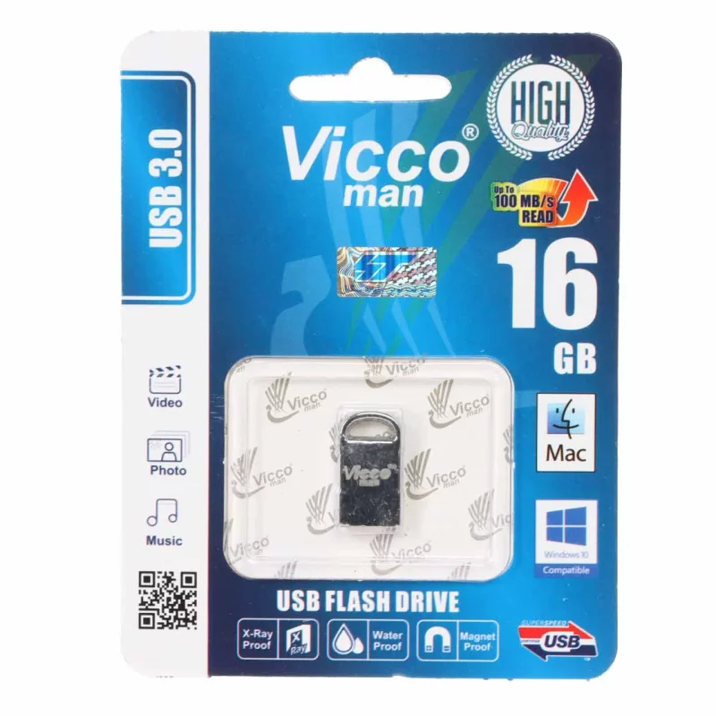 نقره ای (گارانتی مادام‌العمر رایانه نوین سگال) Vicco man VC382 S USB3.0 Flash Memory - 16GB - تصویر 2