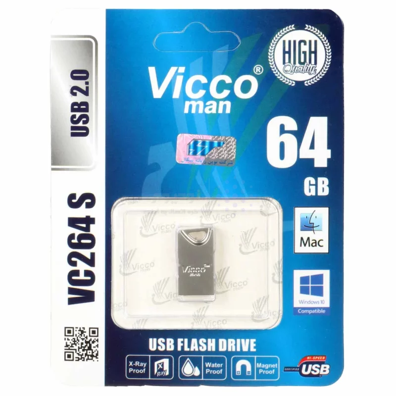 Vicco man VC264 S USB2.0 Flash Memory-64GB نقره ای - تصویر 3