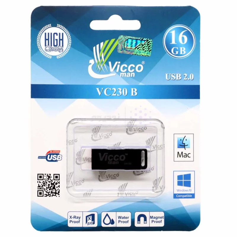 Vicco man VC230 B USB2.0 Flash Memory-16GB مشکی - تصویر 3