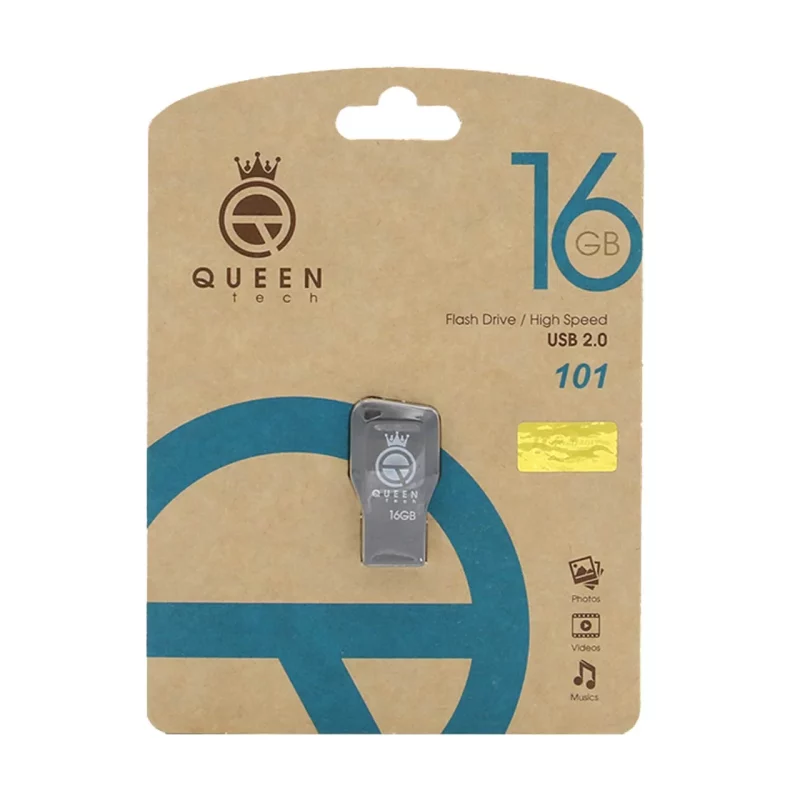 Queen tech-101 USB2.0 Flash Memory-16GB طوسی (گارانتی مادام العمر شرکت آی تین) - تصویر 2
