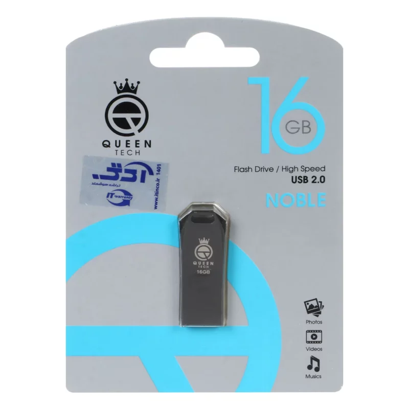 Queen Noble USB2.0 Flash Memory-16GB مشکی (گارانتی مادام العمر شرکت آی تین) - تصویر 2