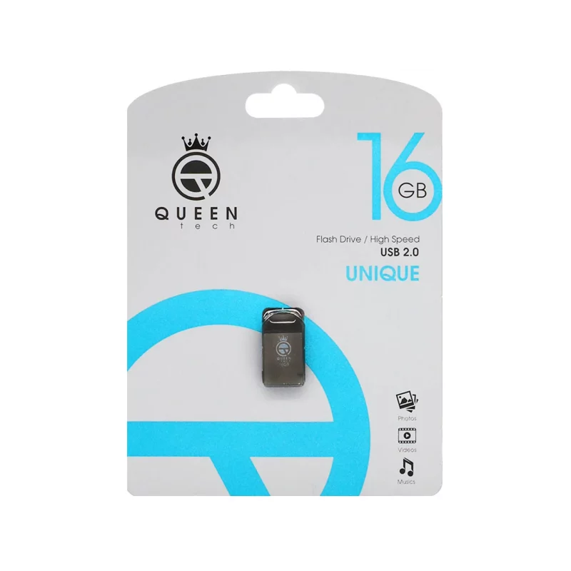 Queen Unique USB2.0 Flash Memory-16GB مشکی (گارانتی مادام العمر شرکت آی تین) - تصویر 2