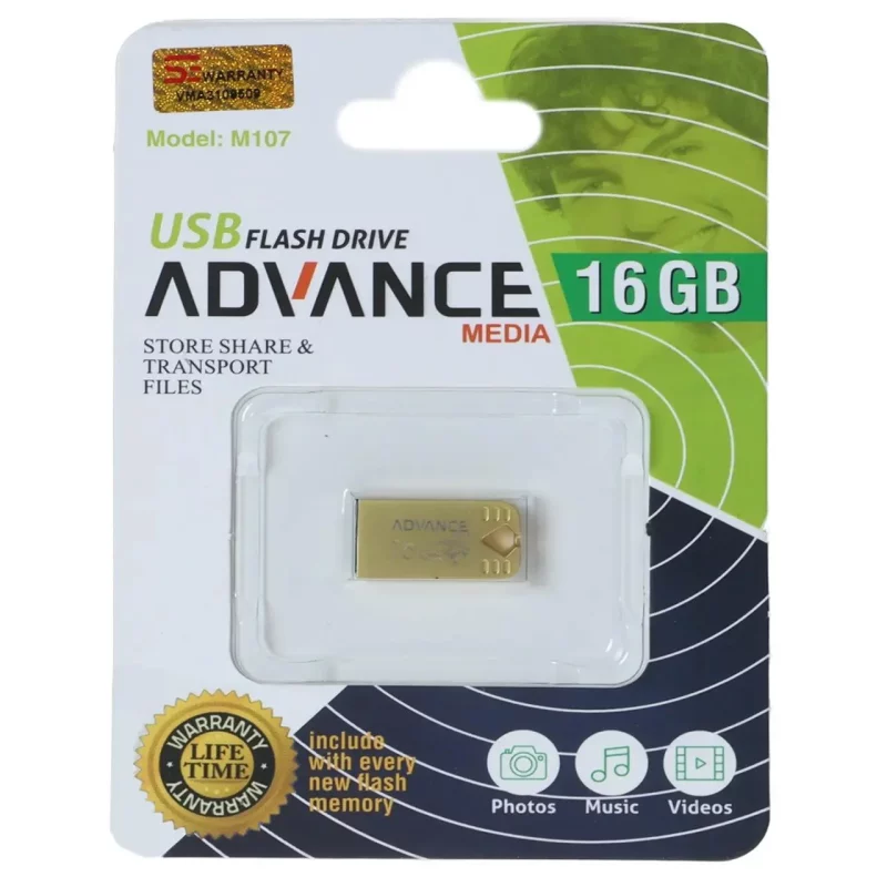 فلش مموری Advance Media مدل M107 USB2.0 ظرفیت 16GB - طلایی - تصویر 2