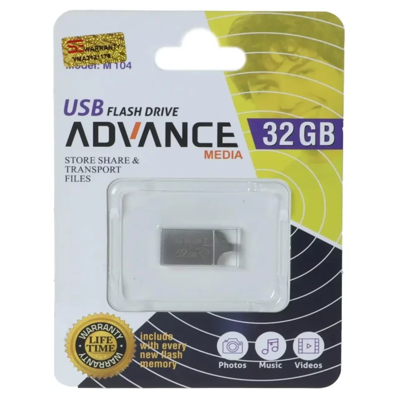 فلش مموری Advance Media مدل M104 USB2.0 ظرفیت 32GB - نقره ای - تصویر 2