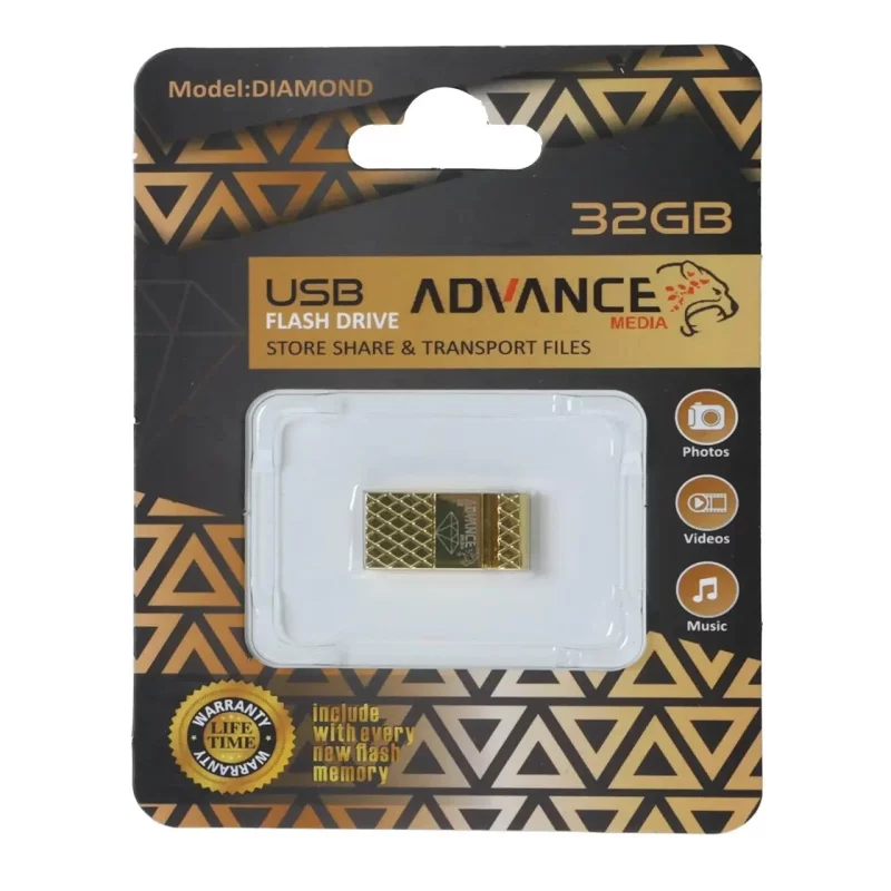 فلش مموری Advance Media مدل Diamond USB2.0 ظرفیت 32GB - طلایی - تصویر 2