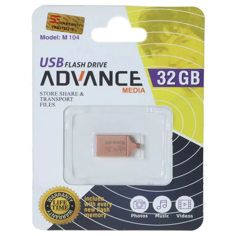 فلش مموری Advance Media مدل M104 USB2.0 ظرفیت 32GB - رزگلد - تصویر 2