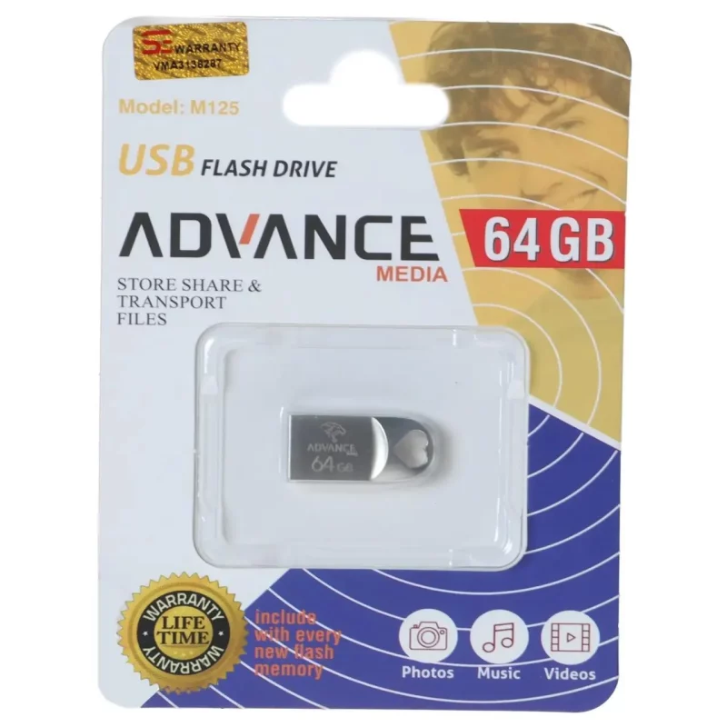 فلش مموری Advance Media مدل M125 USB2.0 ظرفیت 64GB - نقره ای - تصویر 2