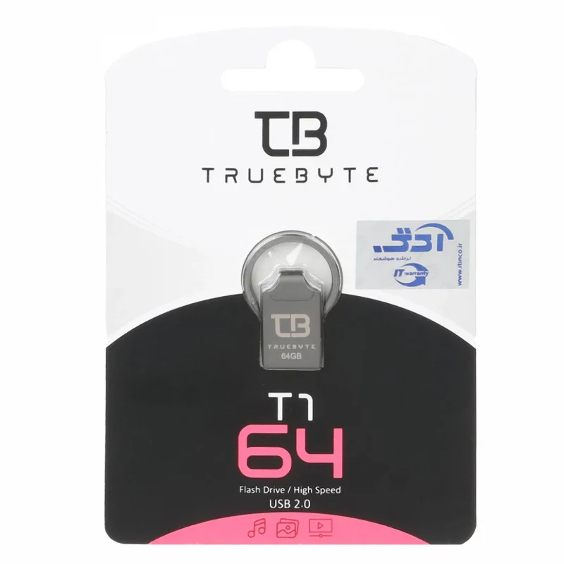 TRUEBYTE T1 USB2.0 Flash Memory-64GB مشکی (گارانتی مادام العمر شرکت آی تین) - تصویر 2