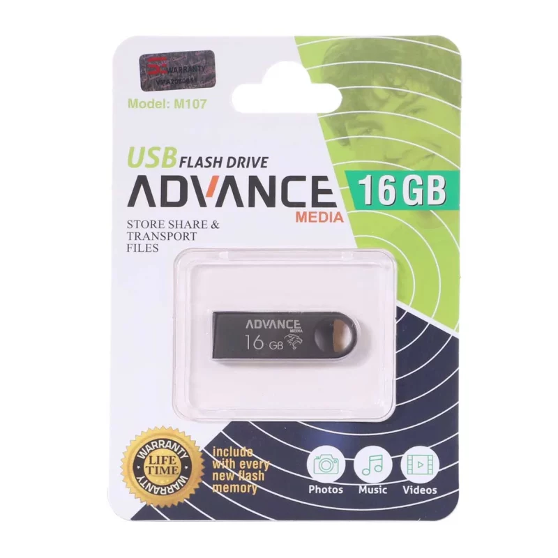 فلش مموری Advance USB2.0 مدل M107 ظرفیت 16GB - مشکی - تصویر 2